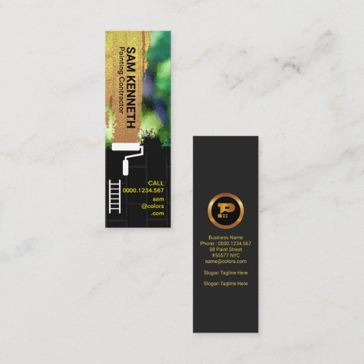 Luminity Wall-Grunge Gold Paint Mini Visitenkarte (Vorne/Hinten)