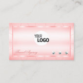 Luminös rosa mit Diamanten und Logo glamourös Visitenkarte (Vorderseite)