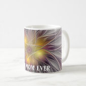 Luminöse Blume Abstraktes Fraktal Beste Mama Kaffeetasse (VorderseiteRechts)