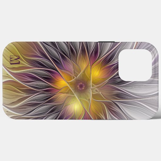 Luminöse Blume Abstraktes Fraktal Monogramm Case-Mate iPhone Hülle (Rückseite (Horizontal))