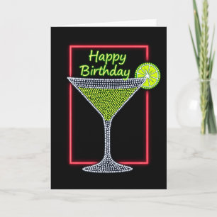 Luminöse Cocktail-Geburtstagskarte Karte