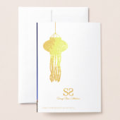 Luminöse Diwali Lamp - Grußkarte Gold Foil Folienkarte (Rückseite mit Umschlag)
