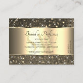 Luminöse Gold Glitzer Stars Golden Border Monogram Visitenkarte (Rückseite)