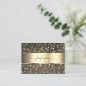 Luminöse Gold Glitzer Stars Golden Border Monogram Visitenkarte (Stehend Vorderseite)