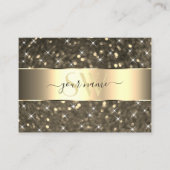 Luminöse Gold Glitzer Stars Golden Border Monogram Visitenkarte (Vorderseite)