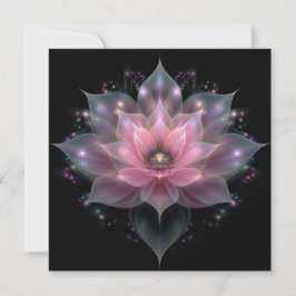 Luminöse Lotus-Blume - Hellrosa Schwarze Blüte Einladung
