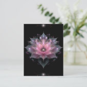Luminöse Lotus-Blume - Hellrosa Schwarze Blüte Postkarte (Stehend Vorderseite)