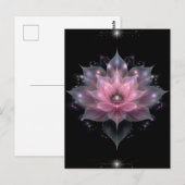 Luminöse Lotus-Blume - Hellrosa Schwarze Blüte Postkarte (Vorne/Hinten)
