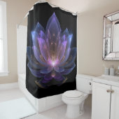 Luminöse Lotus-Blume - Lila blaues Schwarzes Blau Duschvorhang (Beispiel)