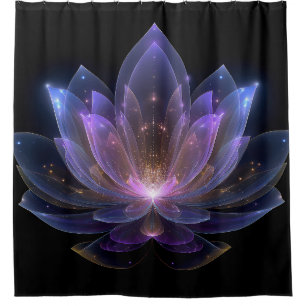 Luminöse Lotus-Blume - Lila blaues Schwarzes Blau Duschvorhang