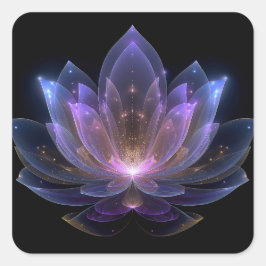 Luminöse Lotus-Blume - Lila blaues Schwarzes Blau Quadratischer Aufkleber