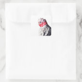 Luminöse Parrot Art Rose gebratene Cocktailkarte Quadratischer Aufkleber (Tasche)