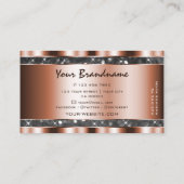 Luminöse Rose Gold Silber Glitzer Stars kunstvoll Visitenkarte (Rückseite)