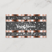 Luminöse Rose Gold Silber Glitzer Stars kunstvoll Visitenkarte (Vorderseite)