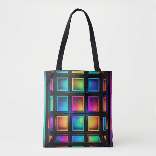 Luminöser Gitter-Spektrum-Tote Tasche (Vorderseite)