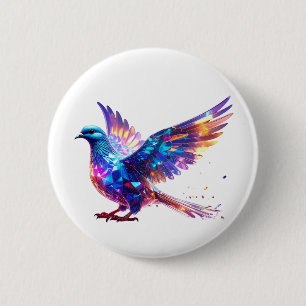 Luminöser Kristalltauben-Kunstprint Button