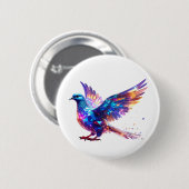 Luminöser Kristalltauben-Kunstprint Button (Vorne & Hinten)