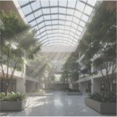 Luminöses Atrium – Modernes Atrium Art Square Aufkleber (Vorderseite)