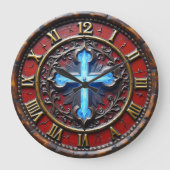 Luminöses Kreuz verziert Große Wanduhr (Vorderseite)