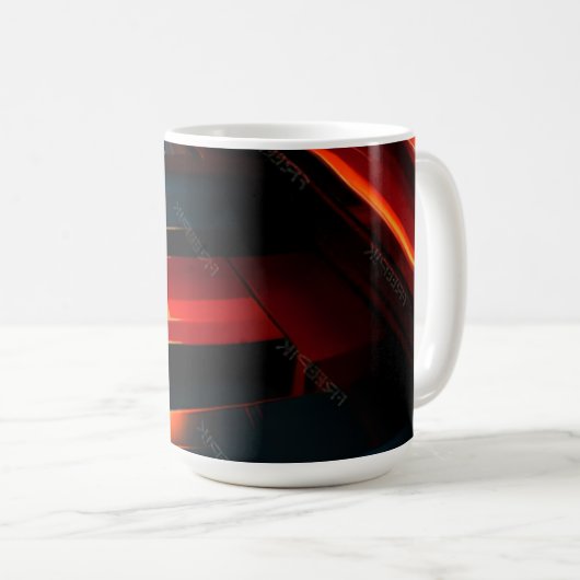 Luminous Abstract Ribbon Waves Kaffeetasse (VorderseiteRechts)