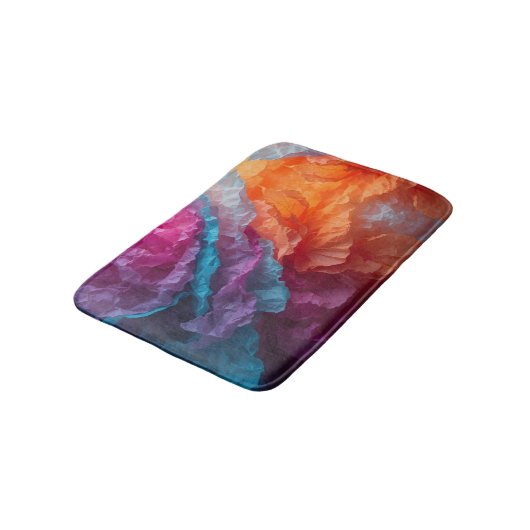 Luminous Abstract Tissue Paper Layers Badematte (Schrägansicht)