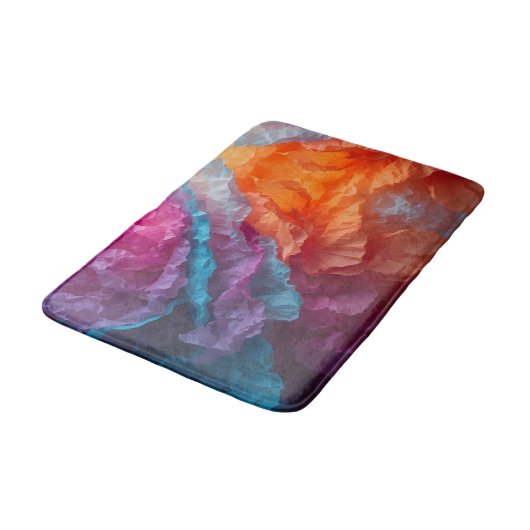 Luminous Abstract Tissue Paper Layers Badematte (Schrägansicht)