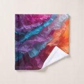 Luminous Abstract Tissue Paper Layers Badhandtuch Set (Waschlappen)