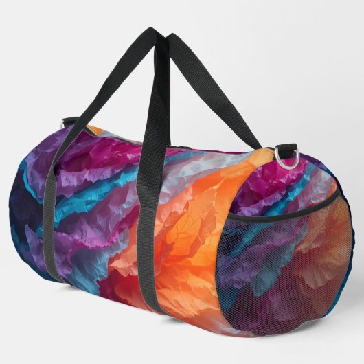Luminous Abstract Tissue Paper Layers Duffle Bag (Rechte Ecke)