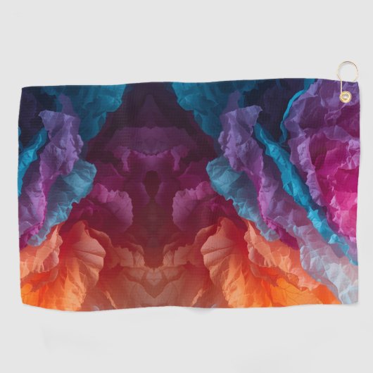 Luminous Abstract Tissue Paper Layers Golfhandtuch (Horizontal)