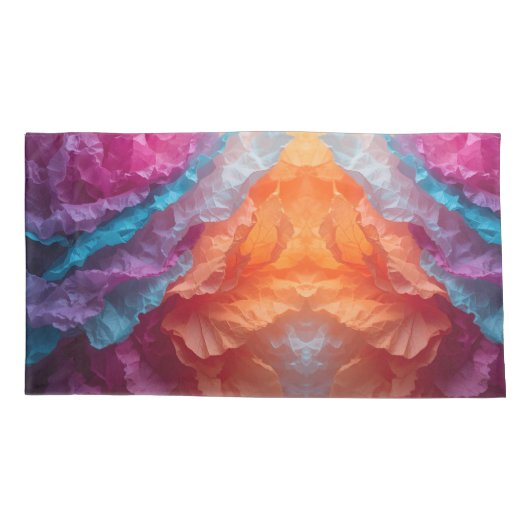 Luminous Abstract Tissue Paper Layers Kissenbezug (Rückseite)