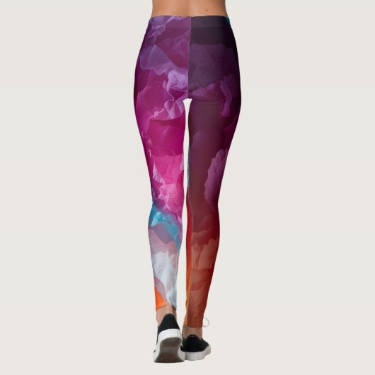 Luminous Abstract Tissue Paper Layers Leggings (Rückseite)