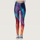 Luminous Abstract Tissue Paper Layers Leggings (Vorderseite)