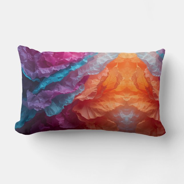 Luminous Abstract Tissue Paper Layers Lendenkissen (Vorderseite)