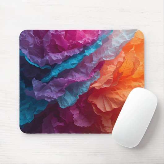 Luminous Abstract Tissue Paper Layers Mousepad (Mit Mouse)