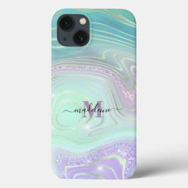 Luminous Aqua Crystal Marmor Iridescent Agate Case-Mate iPhone Hülle