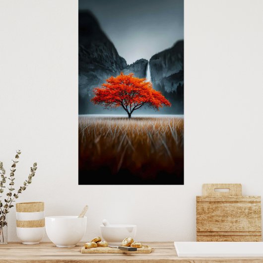 Luminous Autumn Tree Landscape Poster (Küche)