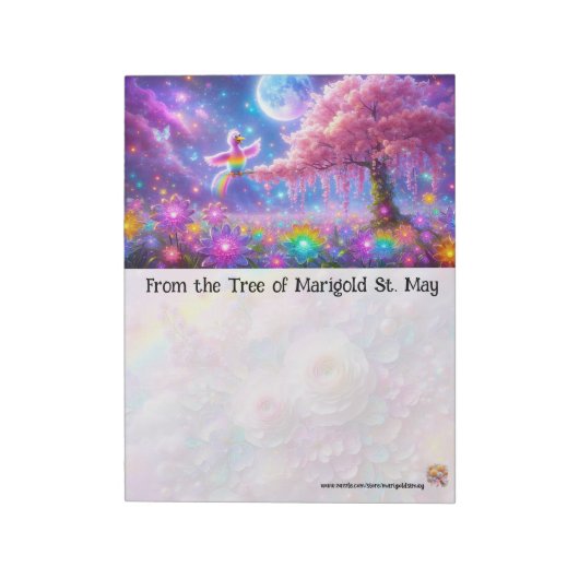 Luminous Bird At Night Notepad Notizblock (Rotiert)