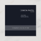 Luminous Blue Floral Gold Celestial Flower Frame Quadratische Visitenkarte (Rückseite)