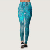 Luminous Blue Glitzern Spritzer Leggings (Rückseite)