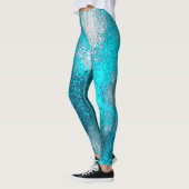 Luminous Blue Glitzern Spritzer Leggings (Links)