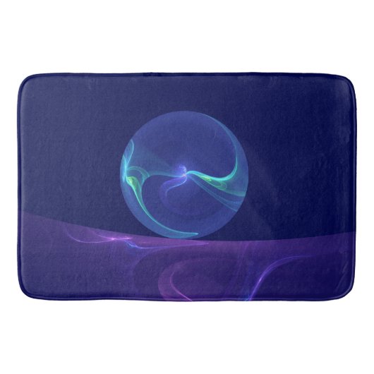 Luminous Blue Lila Dream Abstraktes Fraktal Kunst, Badematte (Vorderseite)