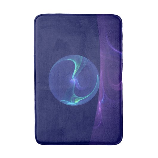 Luminous Blue Lila Dream Abstraktes Fraktal Kunst, Badematte (Vorderseite Vertikal)