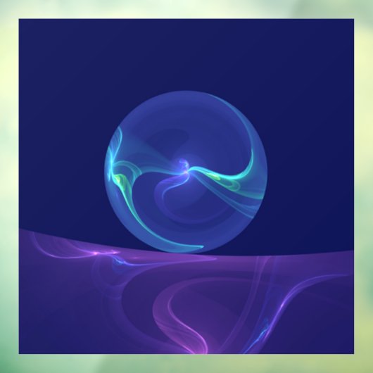 Luminous Blue Lila Dream Abstraktes Fraktal Kunst, Fensteraufkleber (Blatt 3)