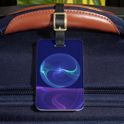 Luminous Blue Lila Dream Abstraktes Fraktal Kunst, Gepäckanhänger (Vorderseite Insitu 2)