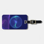 Luminous Blue Lila Dream Abstraktes Fraktal Kunst, Gepäckanhänger (Vorderseite horizontal)