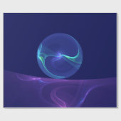 Luminous Blue Lila Dream Abstraktes Fraktal Kunst, Geschenkpapier (Flach)