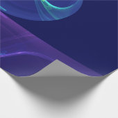 Luminous Blue Lila Dream Abstraktes Fraktal Kunst, Geschenkpapier (Ecke)