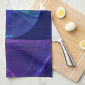 Luminous Blue Lila Dream Abstraktes Fraktal Kunst, Geschirrtuch (Viertel Falte)