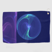 Luminous Blue Lila Dream Abstraktes Fraktal Kunst, Golfhandtuch (Horizontal)