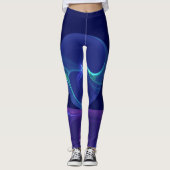 Luminous Blue Lila Dream Abstraktes Fraktal Kunst, Leggings (Vorderseite)